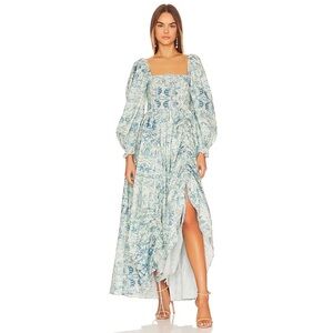 Selkie Blue and White Maxi Dress